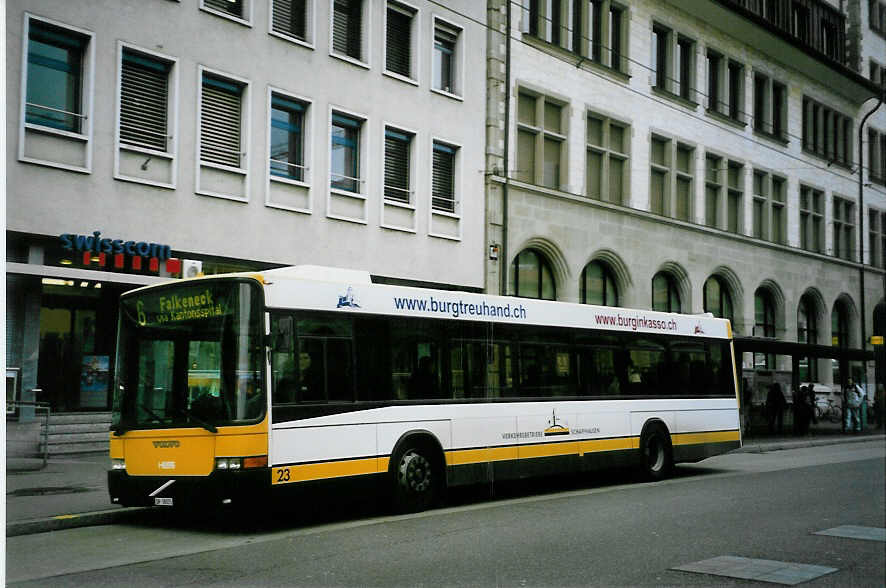 (093'301) - VBSH Schaffhausen - Nr. 23/SH 38'023 - Volvo/Hess am 22. Mrz 2007 beim Bahnhof Schaffhausen