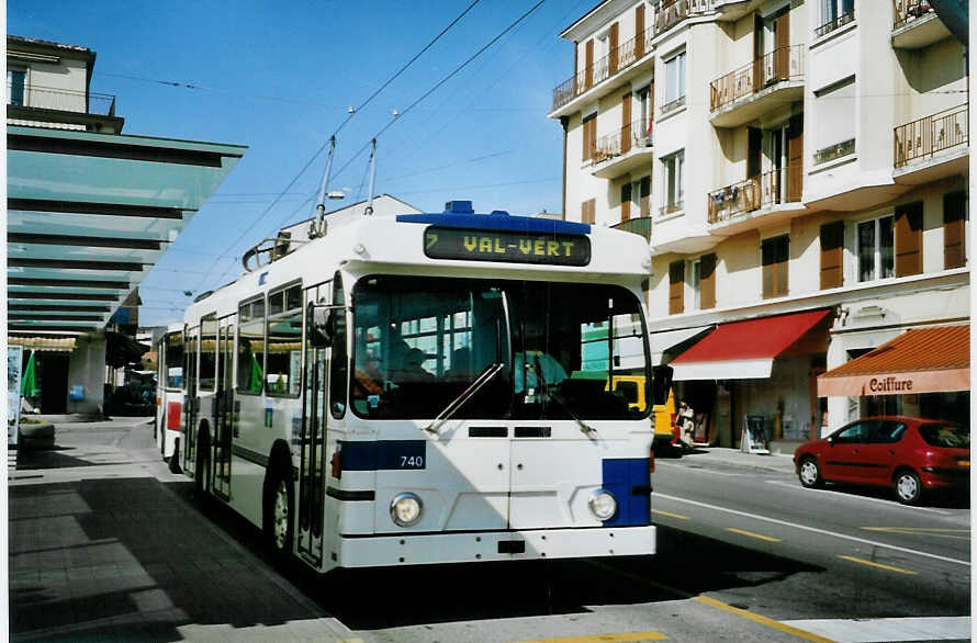 (093'712) - TL Lausanne - Nr. 740 - FBW/Hess Trolleybus am 7. April 2007 beim Bahnhof Renens