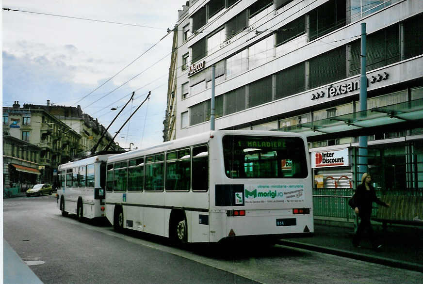 (093'725) - TL Lausanne - Nr. 914 - Lanz+Marti/Hess Personenanhnger am 7. April 2007 beim Bahnhof Lausanne