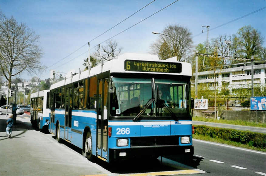 (093'836) - VBL Luzern - Nr. 266 - NAW/R&J-Hess Trolleybus am 13. April 2007 in Luzern, Verkehrshaus