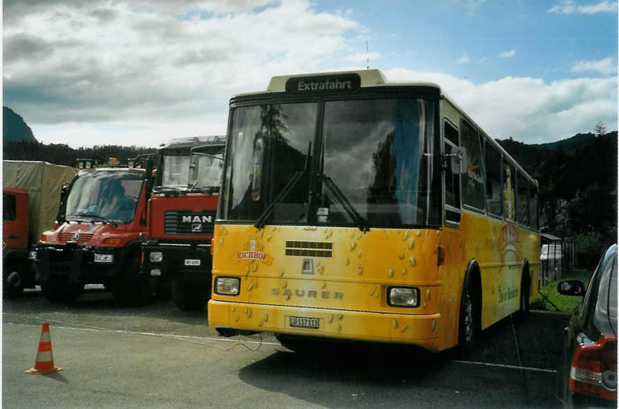 (095'730) - Party-Bus, Ruswil - LU 117'113 - Saurer/R&J (ex Stirnimann, Neuenkirch Nr. 42) am 23. Juni 2007 in Innertkirchen, KWO