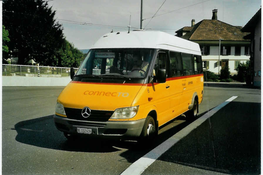 (096'320) - Gurtner, Worb - Nr. 6/BE 112'434 - Mercedes am 17. Juli 2007 beim Bahnhof Worb Dorf