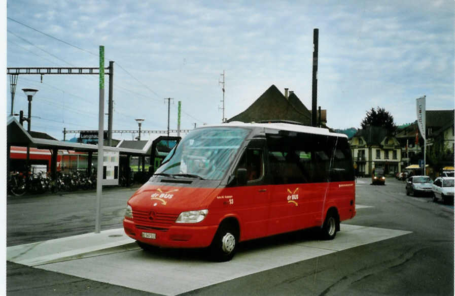 (096'636) - Busland, Burgdorf - Nr. 33/BE 567'513 - Mercedes/Auwrter (ex AAGK Koppigen Nr. 13) am 23. Juli 2007 beim Bahnhof Langnau