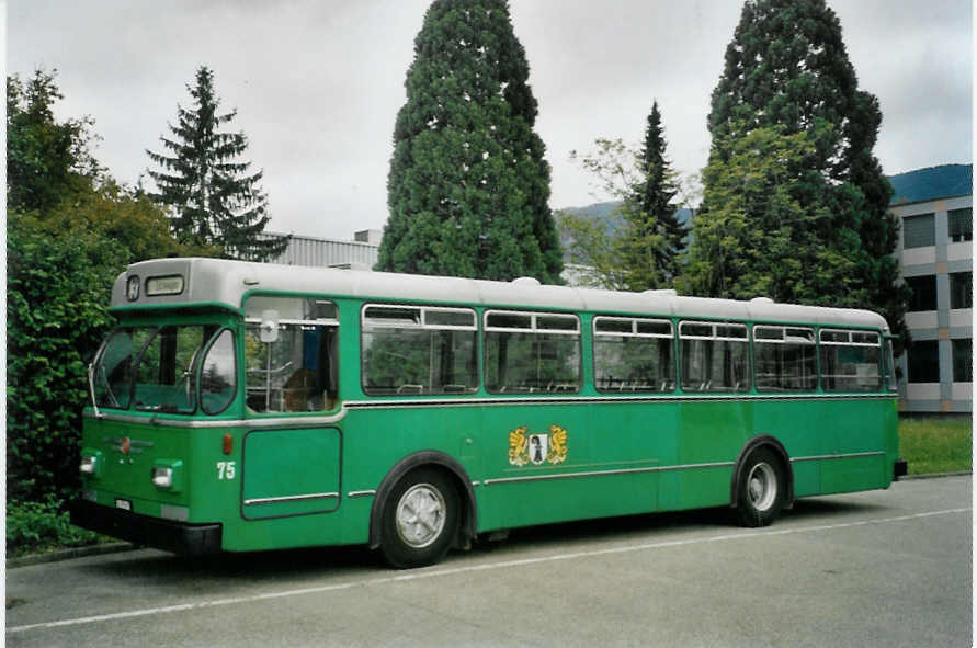 (098'225) - BVB Basel (RWB) - Nr. 75/BE 399'675 - FBW/FHS am 1. September 2007 in Bellach, Hess