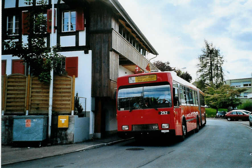 (099'523) - Bernmobil, Bern - Nr. 292/BE 419'292 - Volvo/R&J-Hess-Gangloff am 30. September 2007 in Kniz, Schliern