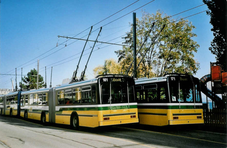 (100'316) - TN Neuchtel - Nr. 161 - FBW/Hess Gelenktrolleybus am 13. Oktober 2007 in Neuchtel, Dpt
