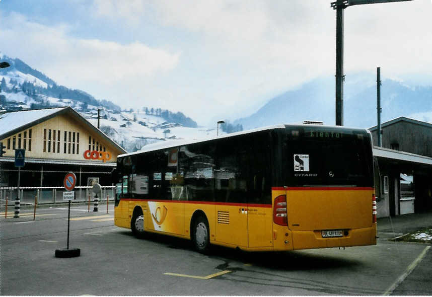 (101'922) - Portenier, Adelboden - Nr. 10/BE 489'810 - Mercedes am 16. Dezember 2007 beim Bahnhof Reichenbach