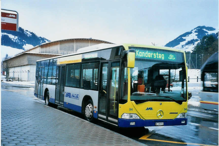 (103'009) - AFA Adelboden - Nr. 94/BE 398'916 - Mercedes am 6. Januar 2008 beim Bahnhof Frutigen