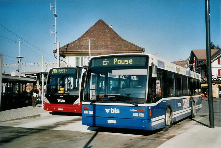 (104'329) - Busland, Burgdorf - Nr. 6/BE 452'862 - Van Hool (ex AOE Langnau Nr. 6) am 18. Februar 2008 beim Bahnhof Langnau