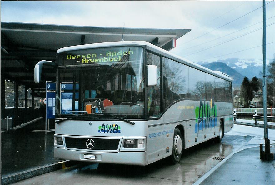 (104'902) - AWA Amden - Nr. 8/SG 39'008 - Mercedes am 1. Mrz 2008 beim Bahnhof Ziegelbrcke