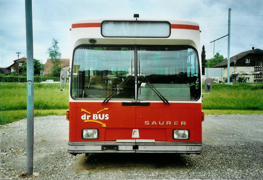 (109'513) - Grundbacher, Aefligen - Nr. 1 - Saurer/R&J (ex AAGK Koppigen Nr. 1; ex STI Thun Nr. 48) am 20. Juli 2008 in Aefligen, Garage