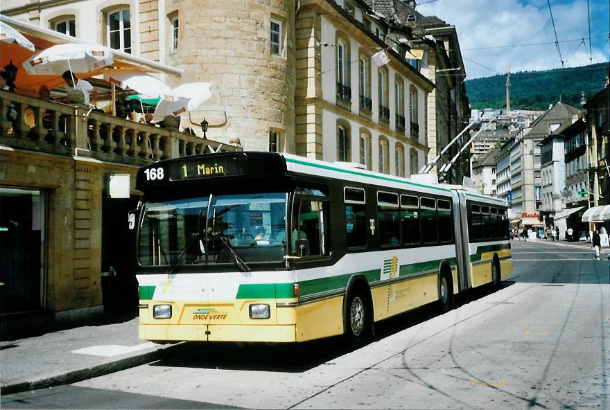 (109'830) - TN Neuchtel - Nr. 168 - FBW/Hess Gelenktrolleybus am 2. August 2008 in Neuchtel, Place Pury