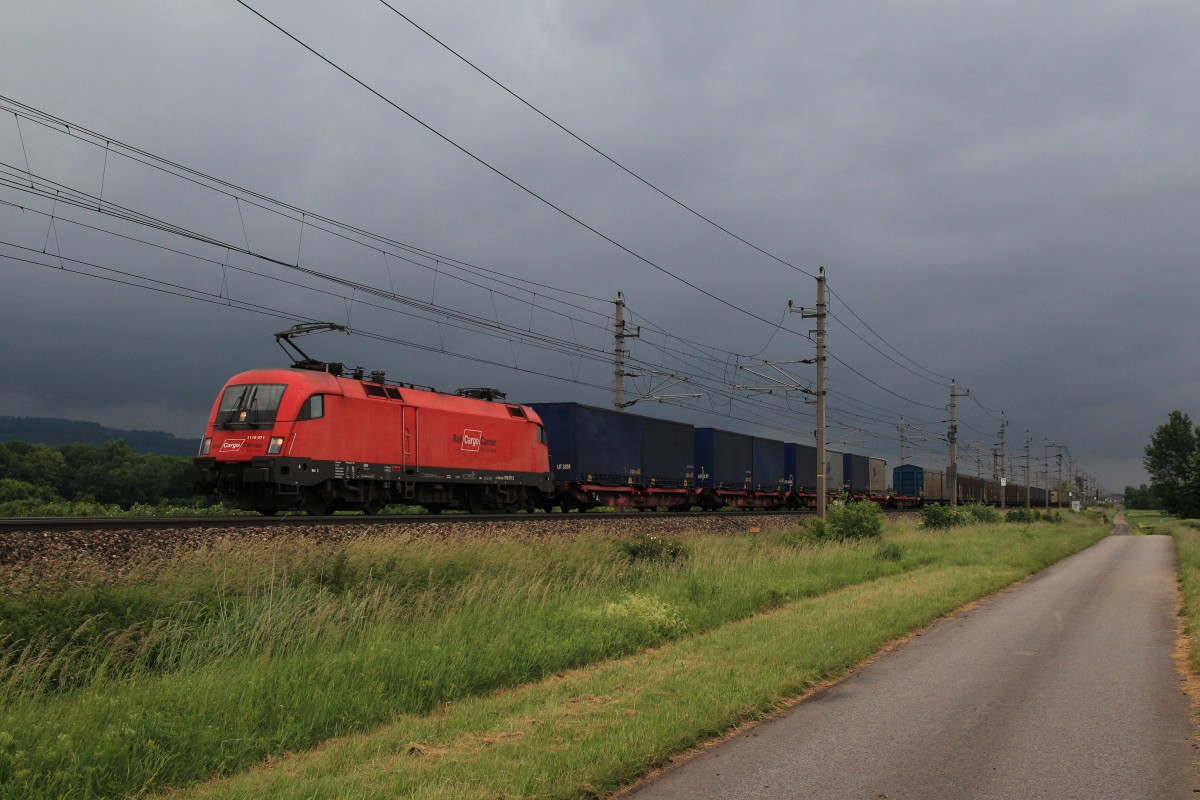 1116 071-2 bei Unwetterstimmung am 29. Mai 2014 bei Gro�sierning.