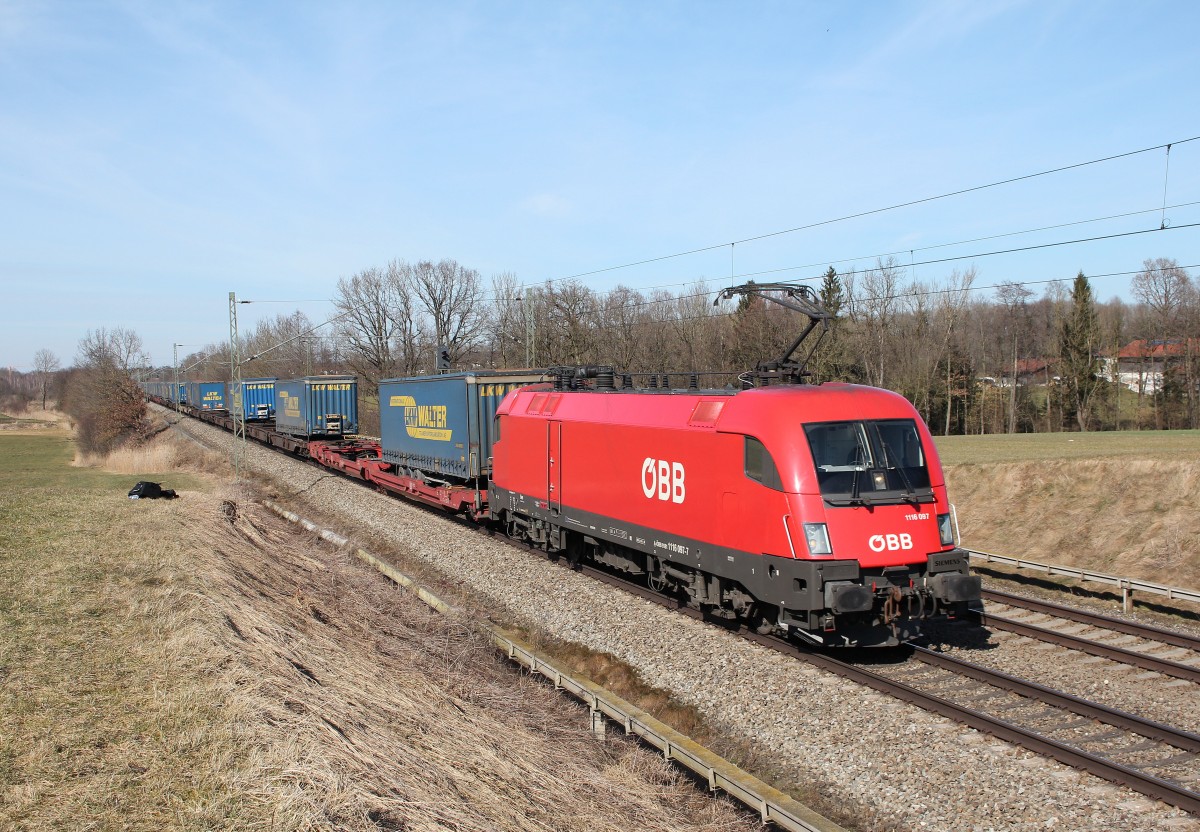 1116 097-7 von M�nchen kommend am 7. M�rz 2015 bei Hilperting.