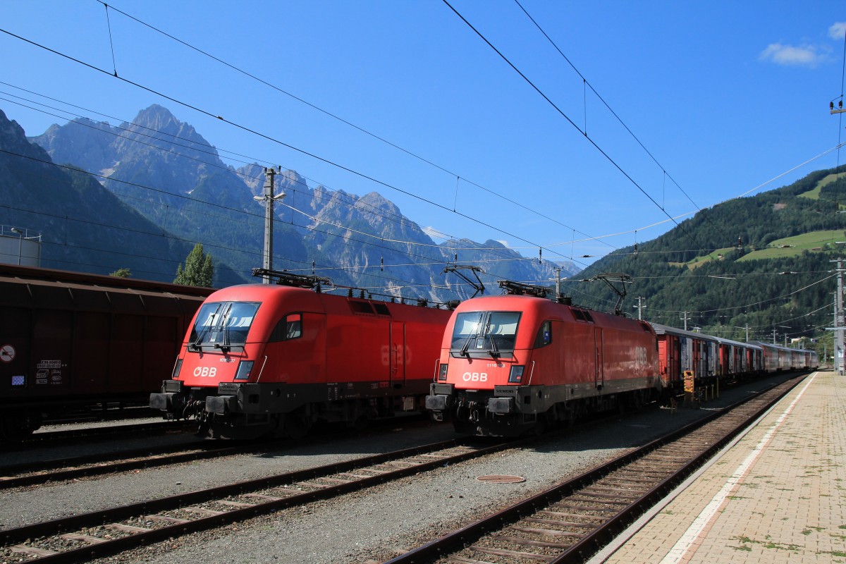 1116 159-5 und 1016 017 am 6. August 2014 in Lienz.