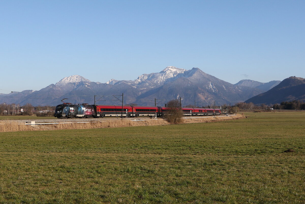 1116 208  JOYN  aus Salzburg kommend am 18. M�rz 2025 bei Bernau am Chiemsee.