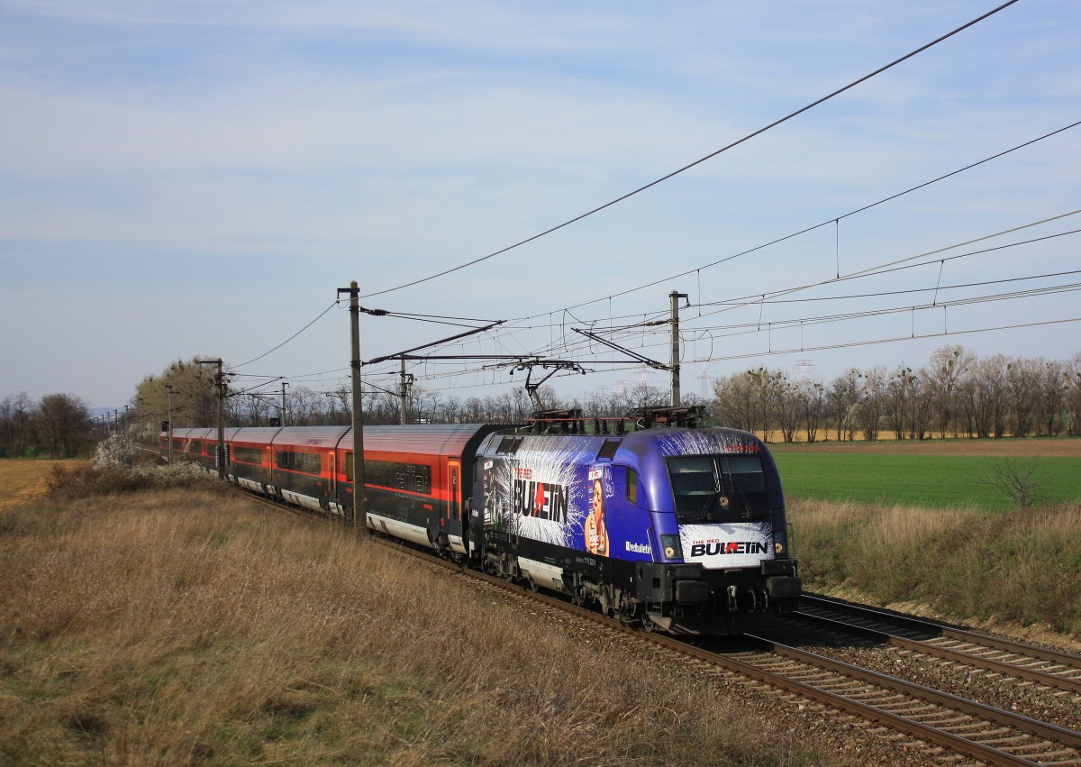 1116 222 fuhr am 21. M�rz 2013 von Wien kommend in Richtung Gramatneusiedel.