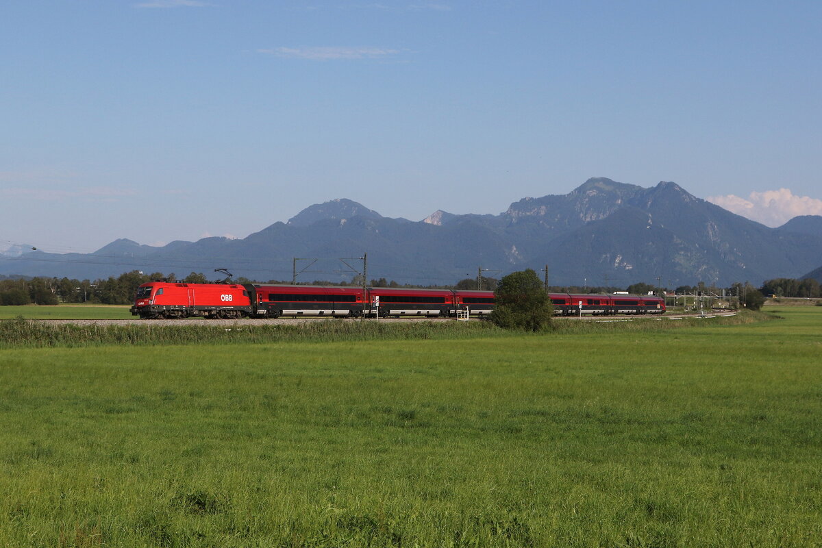 1116 278 mit einem Railjet aus Salzburg kommend am 15. Juli 2024 bei Weisham.