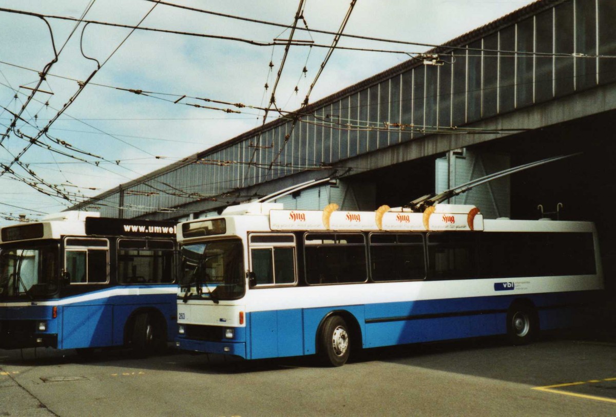 (114'732) - VBL Luzern - Nr. 263 - NAW/R&J-Hess Trolleybus am 7. Mrz 2009 in Luzern, Depot