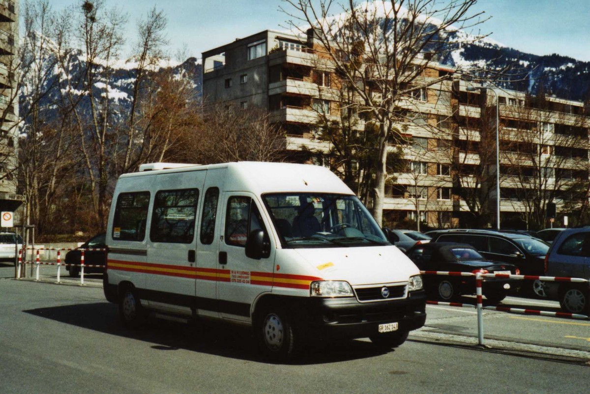 (115'118) - Ludwig, Landquart - GR 162'143 - Fiat am 14. Mrz 2009 beim Bahnhof Landquart
