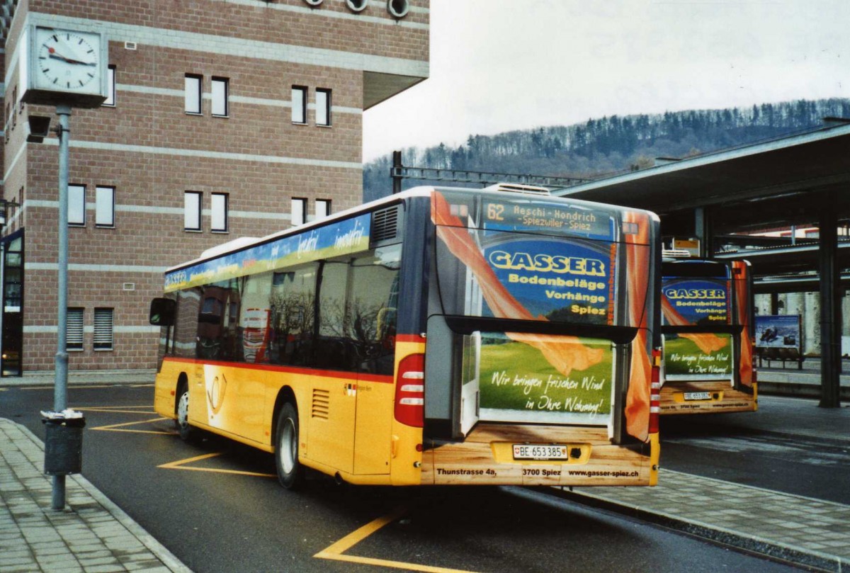 (115'520) - PostAuto Bern - BE 653'385 - Mercedes am 30. Mrz 2009 beim Bahnhof Spiez