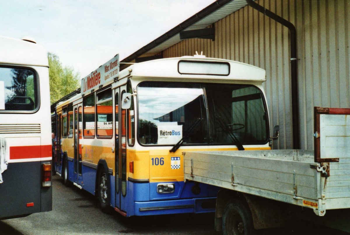 (116'131) - TC La Chaux-de-Fonds (Rtrobus) - Nr. 106 - FBW/Hess-Haag Trolleybus am 25. April 2009 in Bressonnaz, Rtrobus