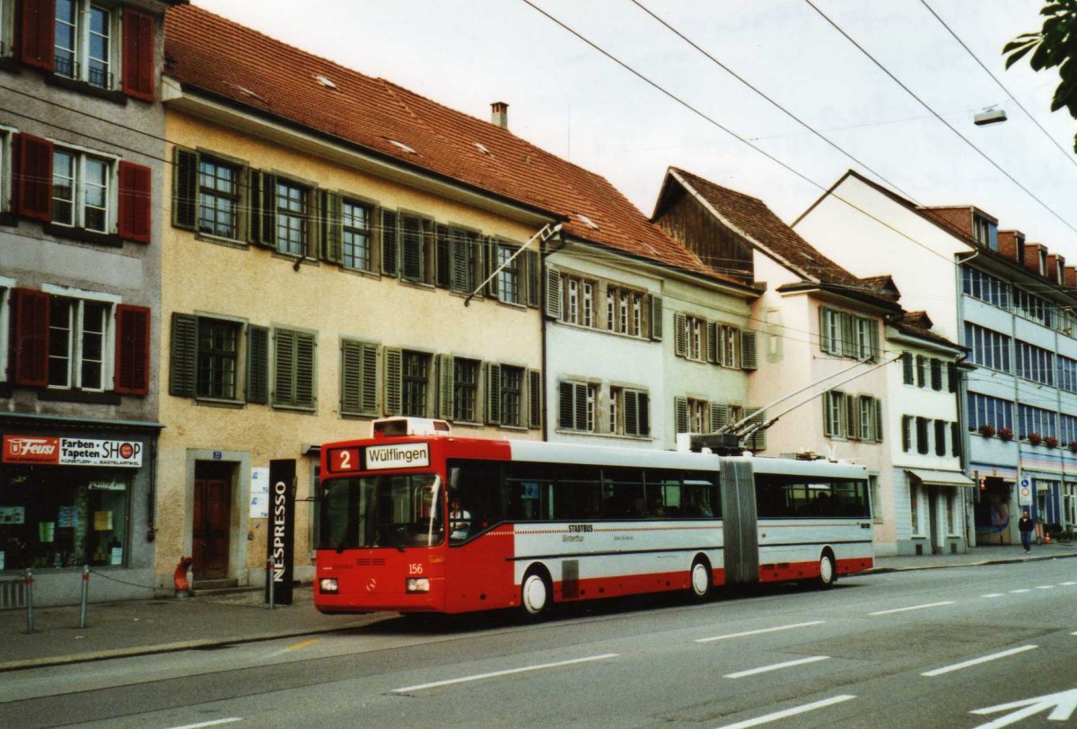 (117'825) - SW Winterthur - Nr. 156 - Mercedes Gelenktrolleybus am 20. Juni 2009 in Winterthur, Technikum