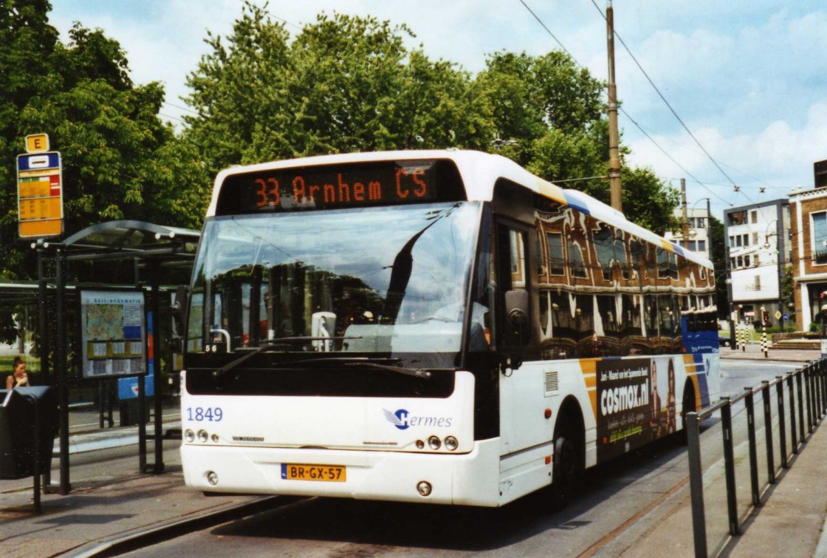 (118'214) - Hermes, Kampen - Nr. 1849/BR-GX-57 - VDL Berkhof am 5. Juli 2009 beim Bahnhof Arnhem