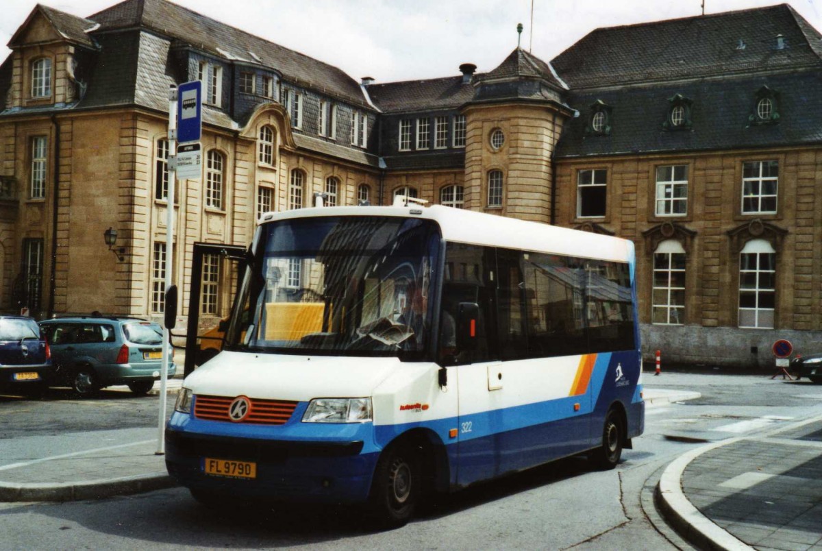 (118'725) - AVL Luxembourg - Nr. 322/FL 9790 - K-Bus am 8. Juli 2009 beim Bahnhof Luxembourg