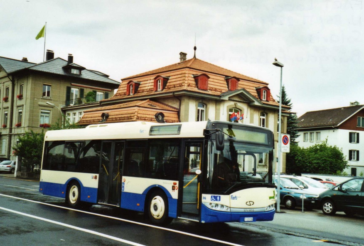 (118'830) - FART Locarno - Nr. 86/TI 229'186 - Solaris am 9. Juli 2009 beim Bahnhof Burgdorf (Einsatz Busland)