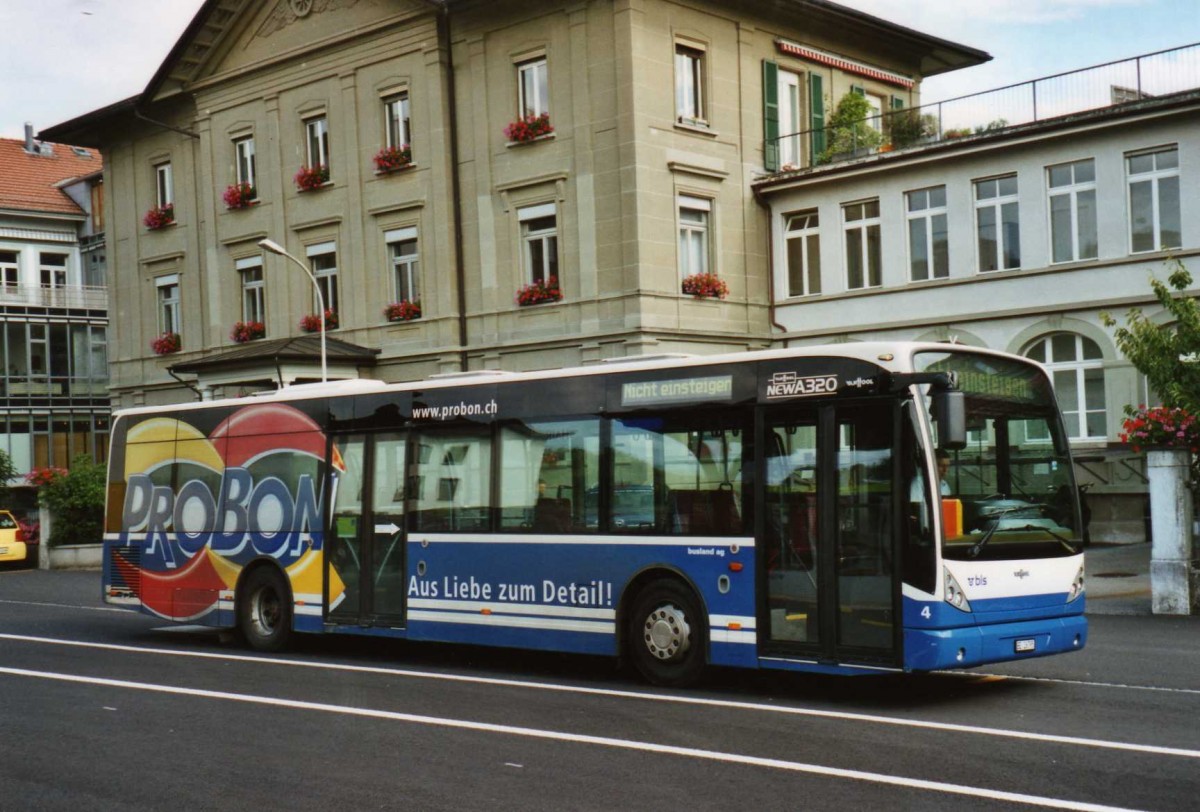(119'030) - Busland, Burgdorf - Nr. 4/BE 26'795 - Van Hool (ex AOE Langnau Nr. 4) am 10. Juli 2009 beim Bahnhof Burgdorf