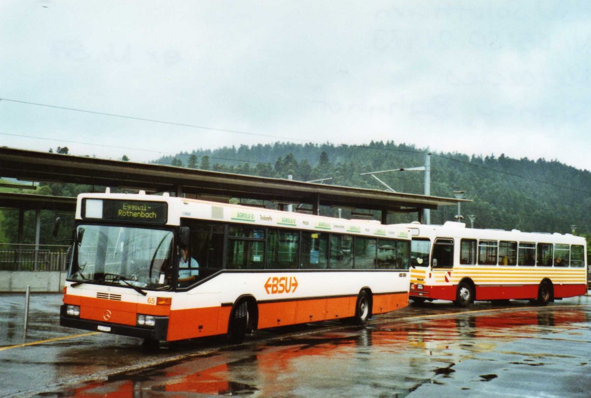 (119'332) - BSU Solothurn - Nr. 65/SO 21'973 - Mercedes (ex Nr. 59) am 3. August 2009 beim Bahnhof Signau (Einsatz Busland)