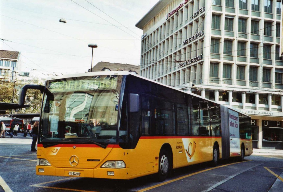 (121'716) - Eurobus, Arbon - Nr. 7/TG 52'209 - Mercedes am 24. Oktober 2009 beim Bahnhof St. Gallen
