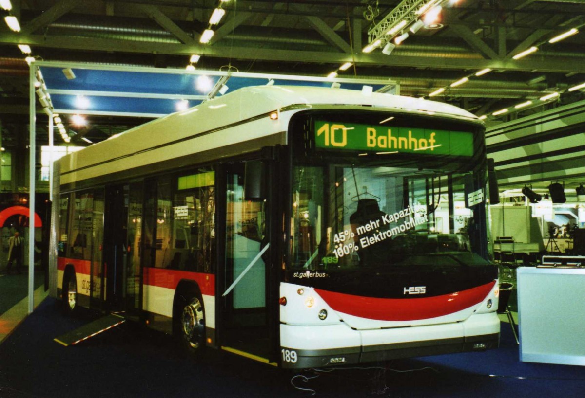 (121'907) - St. Gallerbus, St. Gallen - Nr. 189 - Hess/Hess Doppelgelenktrolleybus am 13. November 2009 in Bern, Suissetraffic (Teilaufnahme)