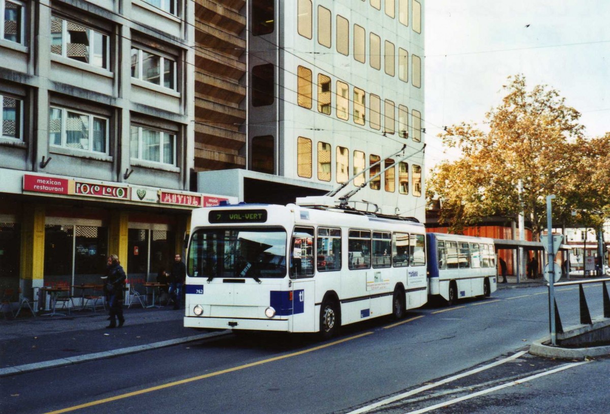 (122'329) - TL Lausanne - Nr. 762 - NAW/Lauber Trolleybus am 19. November 2009 in Lausanne, Chauderon