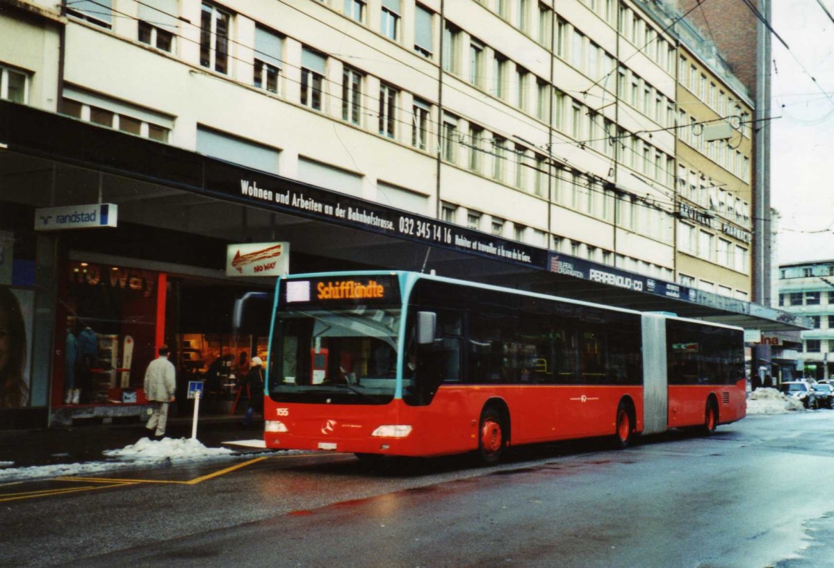 (123'223) - VB Biel - Nr. 155/BE 666'155 - Mercedes am 23. Dezember 2009 beim Bahnhof Biel