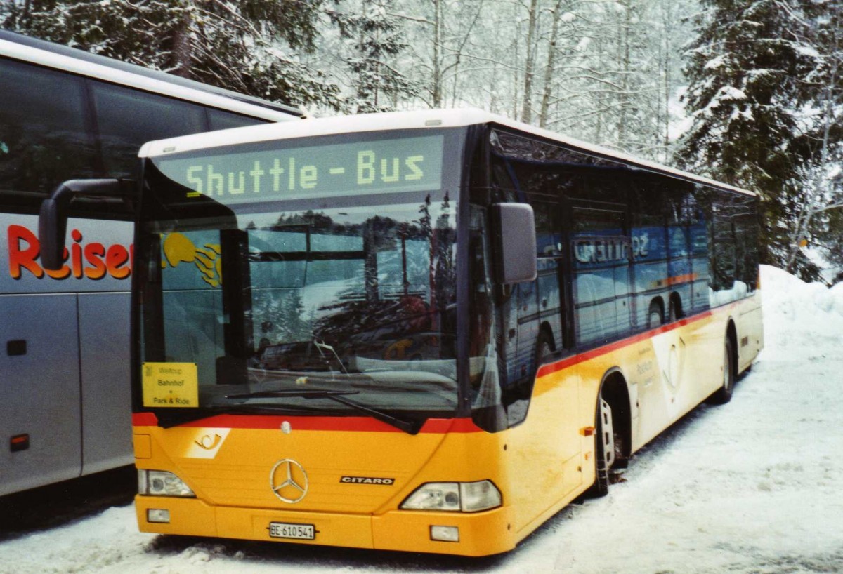 (123'711) - PostAuto Bern - BE 610'541 - Mercedes (ex P 25'383) am 9. Januar 2010 in Adelboden, Unter dem Birg