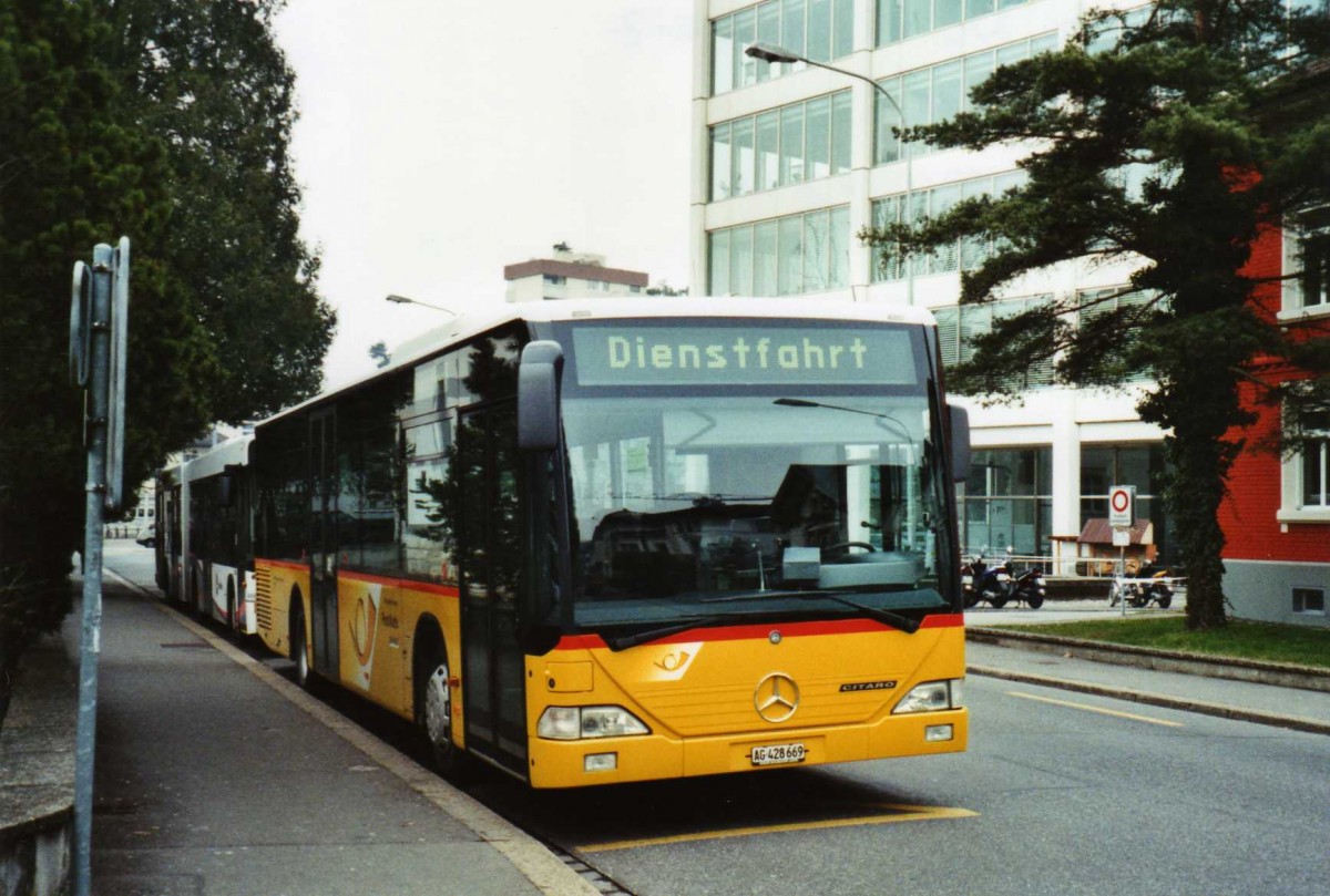 (124'509) - PostAuto Nordschweiz - AG 428'669 - Mercedes (ex BL 6144) am 17. Februar 2010 beim Bahnhof Aarau
