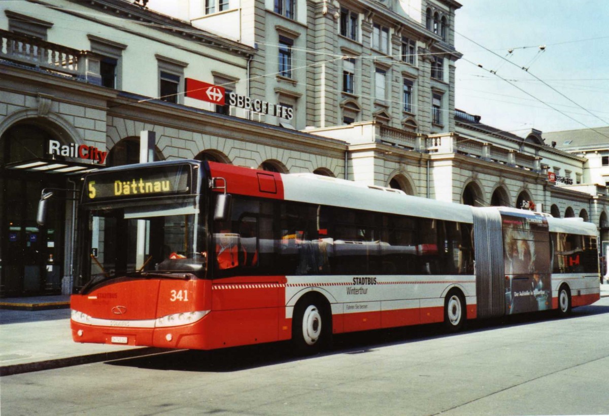 (125'102) - SW Winterthur - Nr. 341/ZH 745'341 - Solaris am 17. Mrz 2010 beim Hauptbahnhof Winterthur