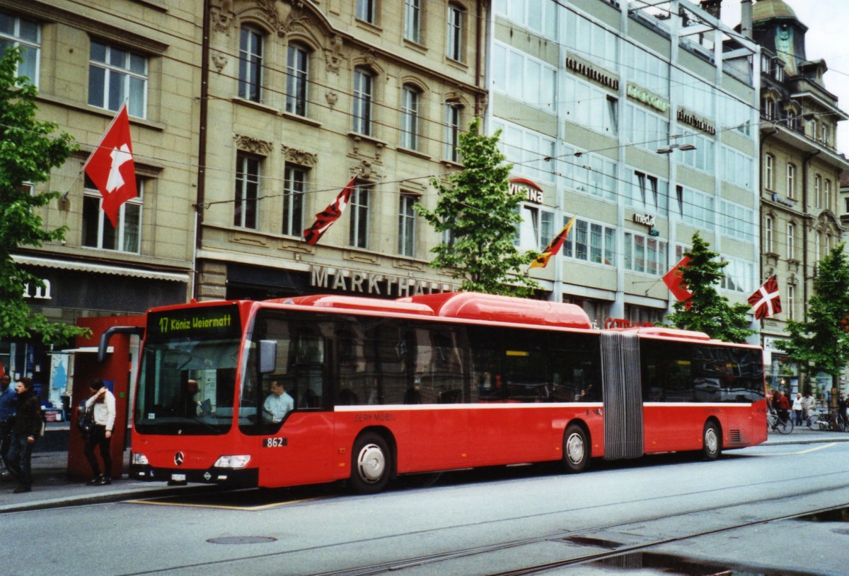 (126'124) - Bernmobil, Bern - Nr. 862/BE 671'862 - Mercedes am 13. Mai 2010 beim Bahnhof Bern