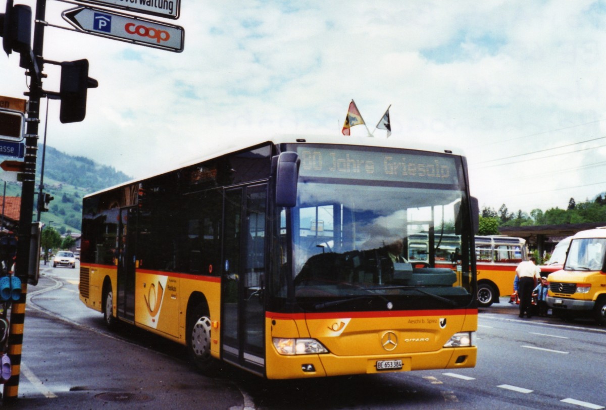 (126'613) - PostAuto Bern - BE 653'384 - Mercedes am 29. Mai 2010 beim Bahnhof Reichenbach