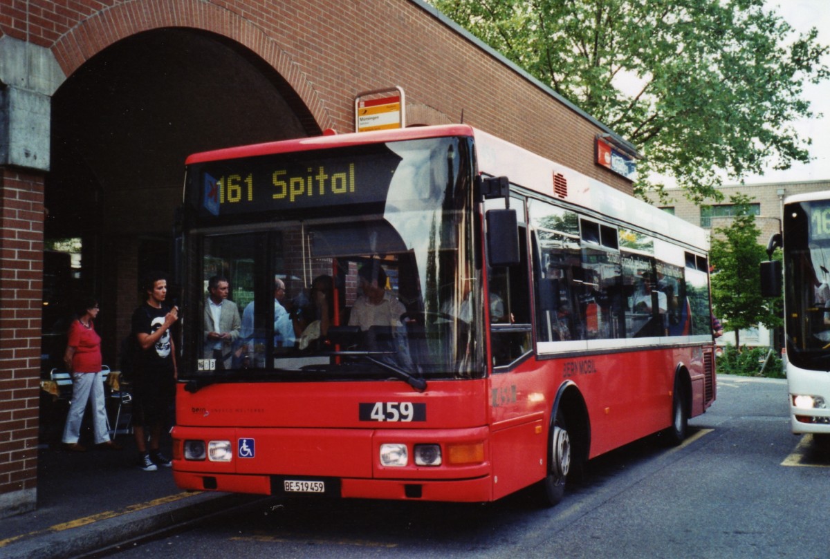 (126'830) - Bernmobil, Bern - Nr. 459/BE 519'459 - MAN/Gppel am 9. Juni 2010 beim Bahnhof Mnsingen