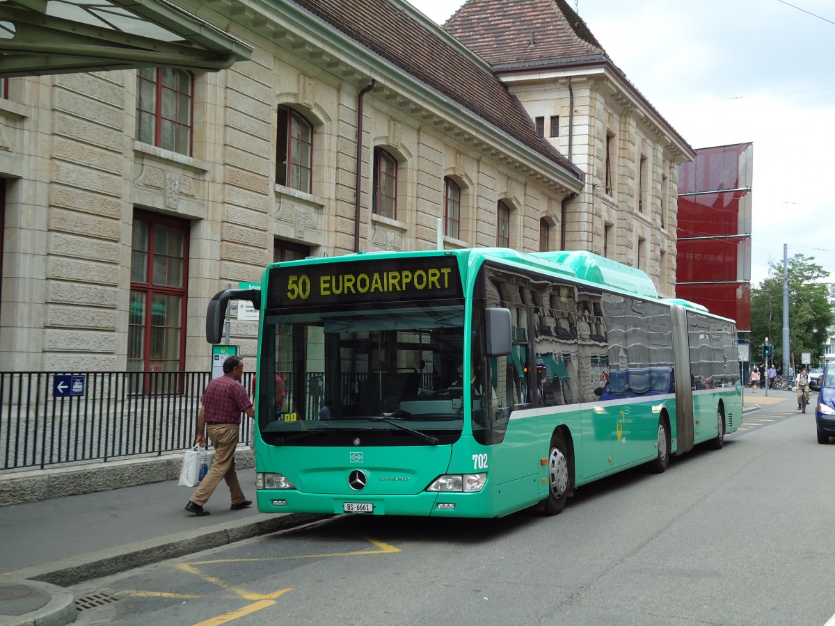(127'644) - BVB Basel - Nr. 702/BS 6661 - Mercedes am 6. Juli 2010 beim Bahnhof Basel