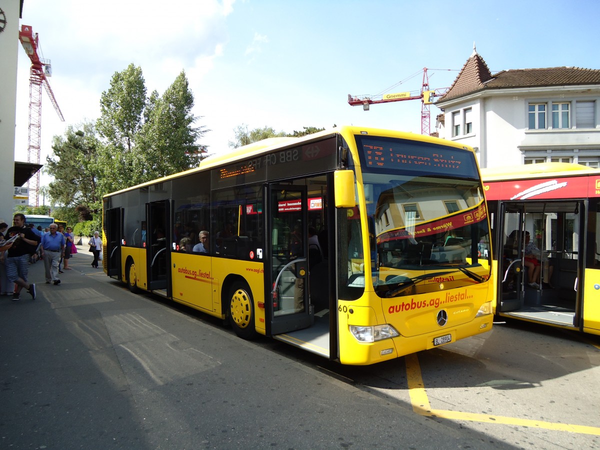 (127'718) - AAGL Liestal - Nr. 60/BL 28'904 - Mercedes am 6. Juli 2010 beim Bahnhof Liestal