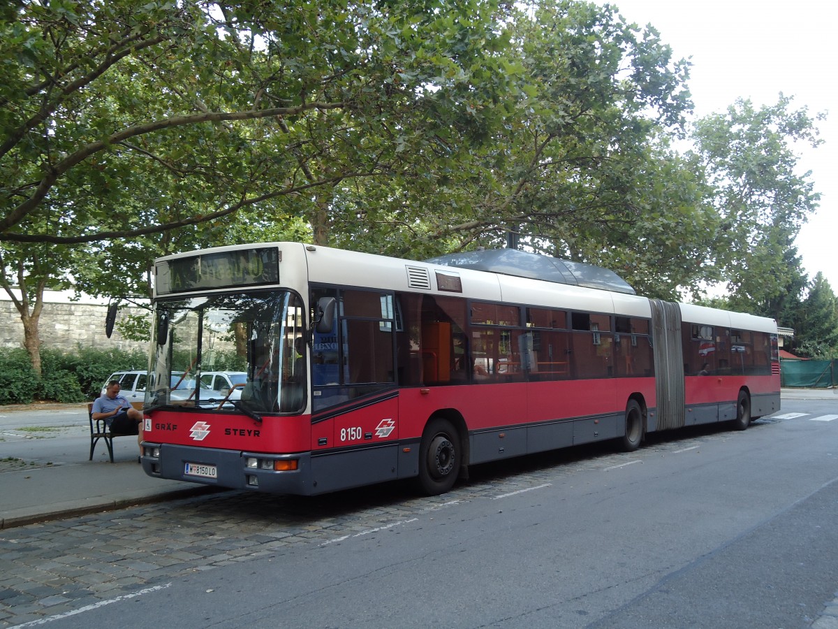 (128'450) - Wiener Linien - Nr. 8150/W 8150 LO - Grf/Steyr am 9. August 2010 in Wien, Heiligenstadt