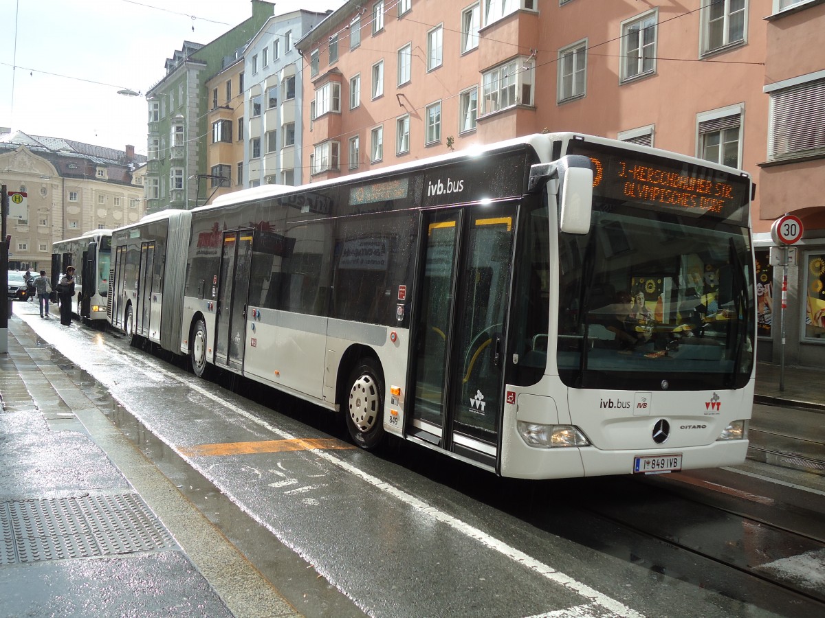 (128'675) - IVB Innsbruck - Nr. 849/I 849 IVB - Mercedes am 11. August 2010 in Innsbruck, Maria-Theresien-Str.