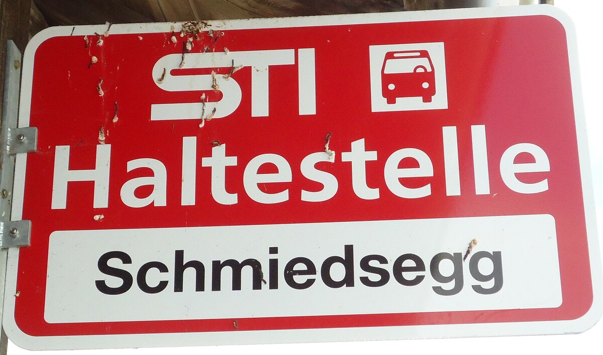(128'757) - STI-Haltestellenschild - Buchen, Schmiedsegg - am 15. August 2010