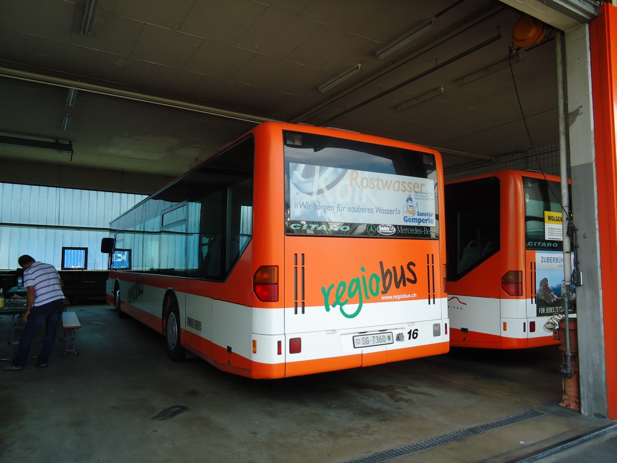 (128'865) - Regiobus, Gossau - Nr. 16/SG 7360 - Mercedes am 21. August 2010 in Gossau, Depot