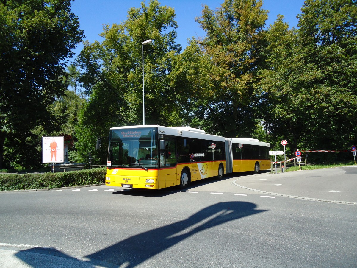 (129'072) - Stutz, Jonen - Nr. 146/AG 336'774 - MAN (ex Nr. 28) am 22. August 2010 beim Bahnhof Frauenfeld