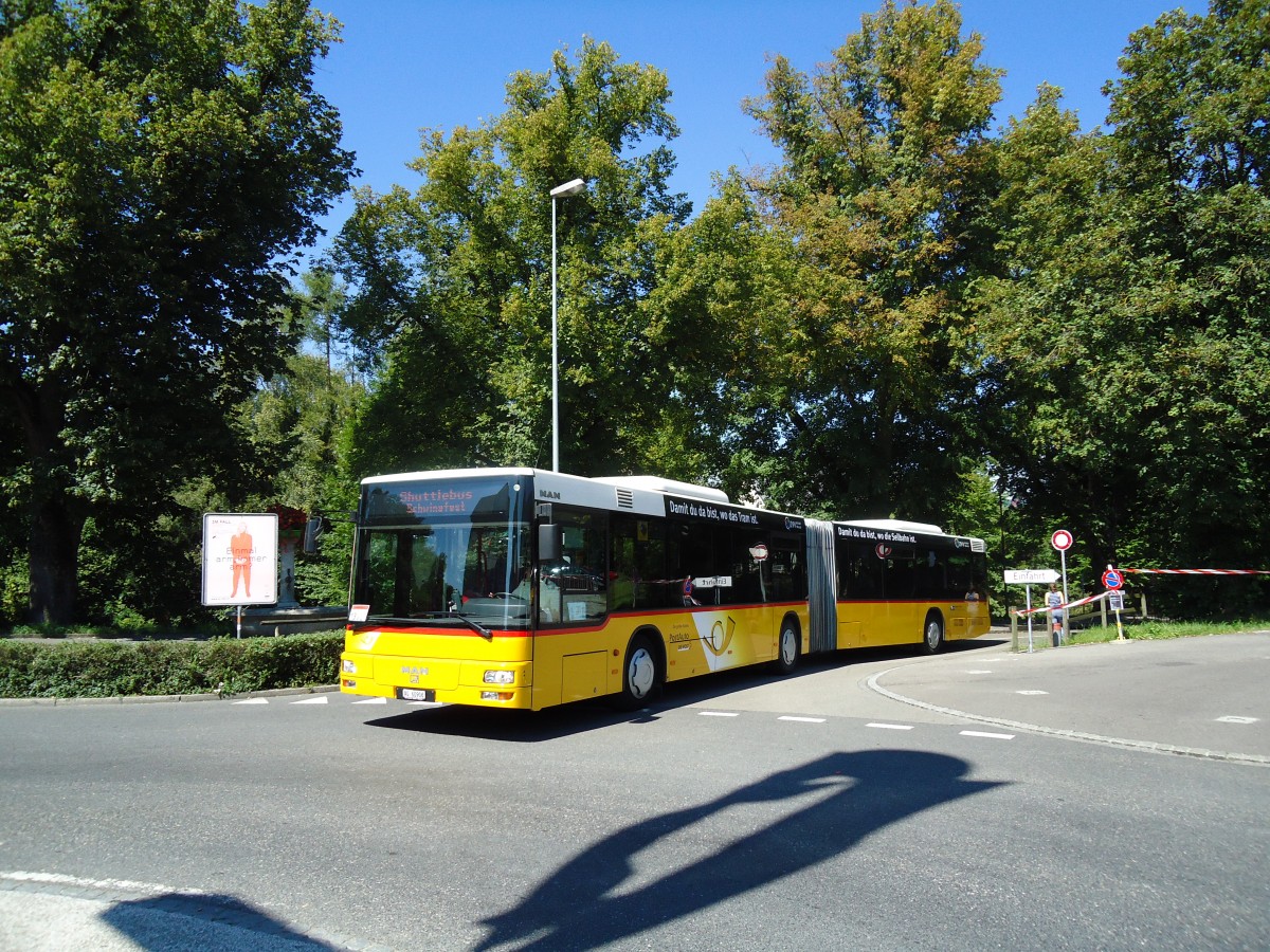 (129'074) - Stutz, Jonen - Nr. 145/AG 60'906 - MAN (ex Nr. 27) am 22. August 2010 beim Bahnhof Frauenfeld